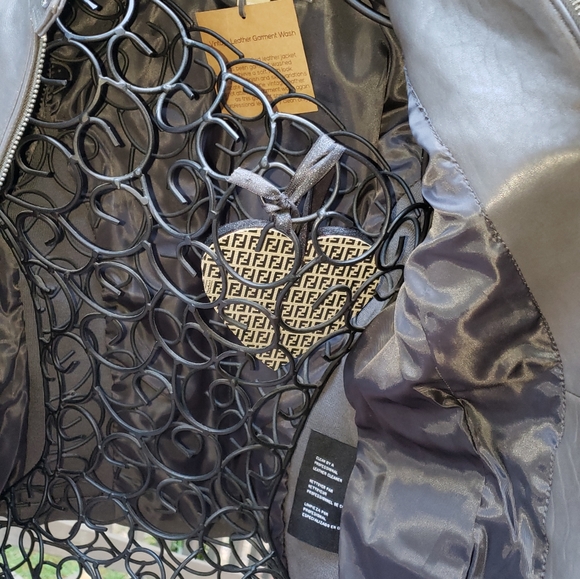 Michael Kors Putty Gray Leather Moto Jacket XS New - Picture 4 of 6